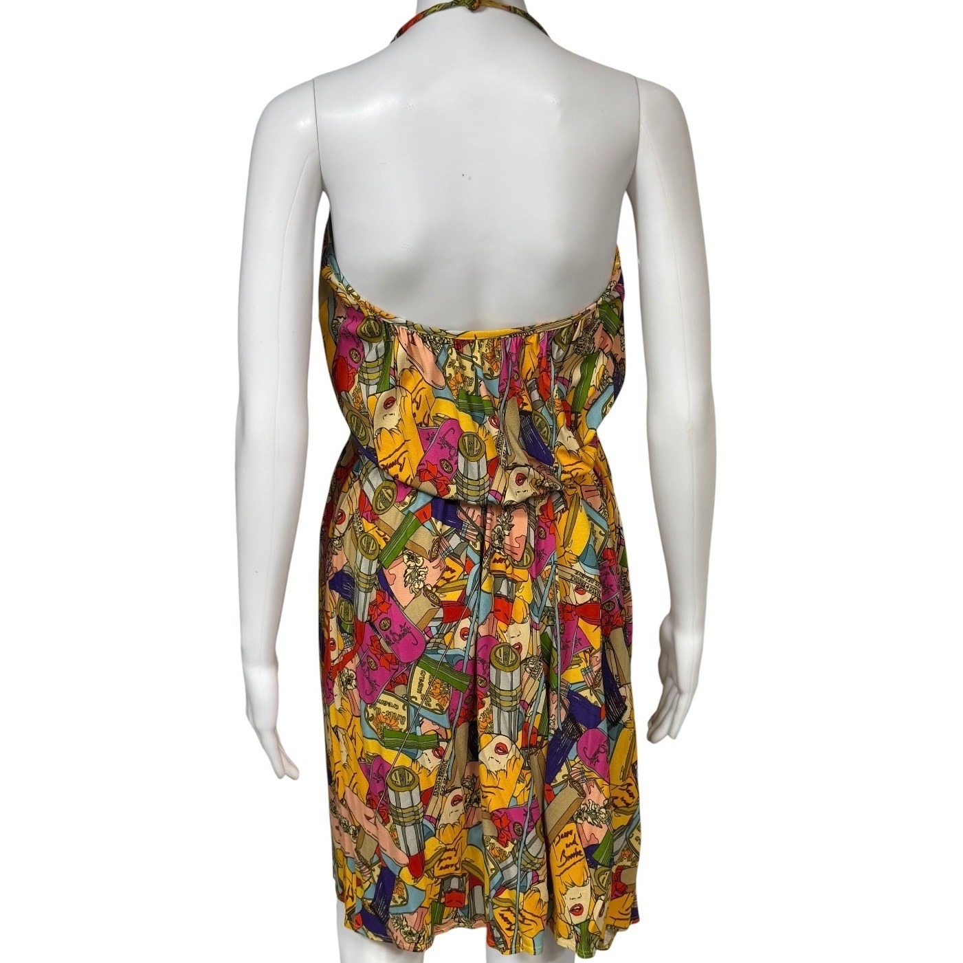 Basso & Brooke Pop Art Graphic Halter Dress Multicolor Made In Italy Size 6 Us — image 7 of 8